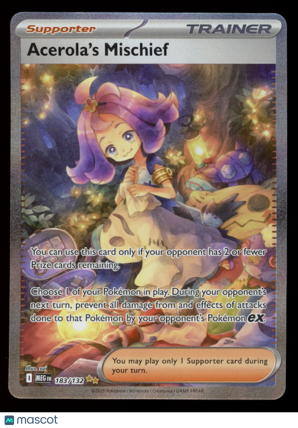 ACEROLA'S MISCHIEF 2025 Pokemon Mega Evolution #183 Special Illustration Rare