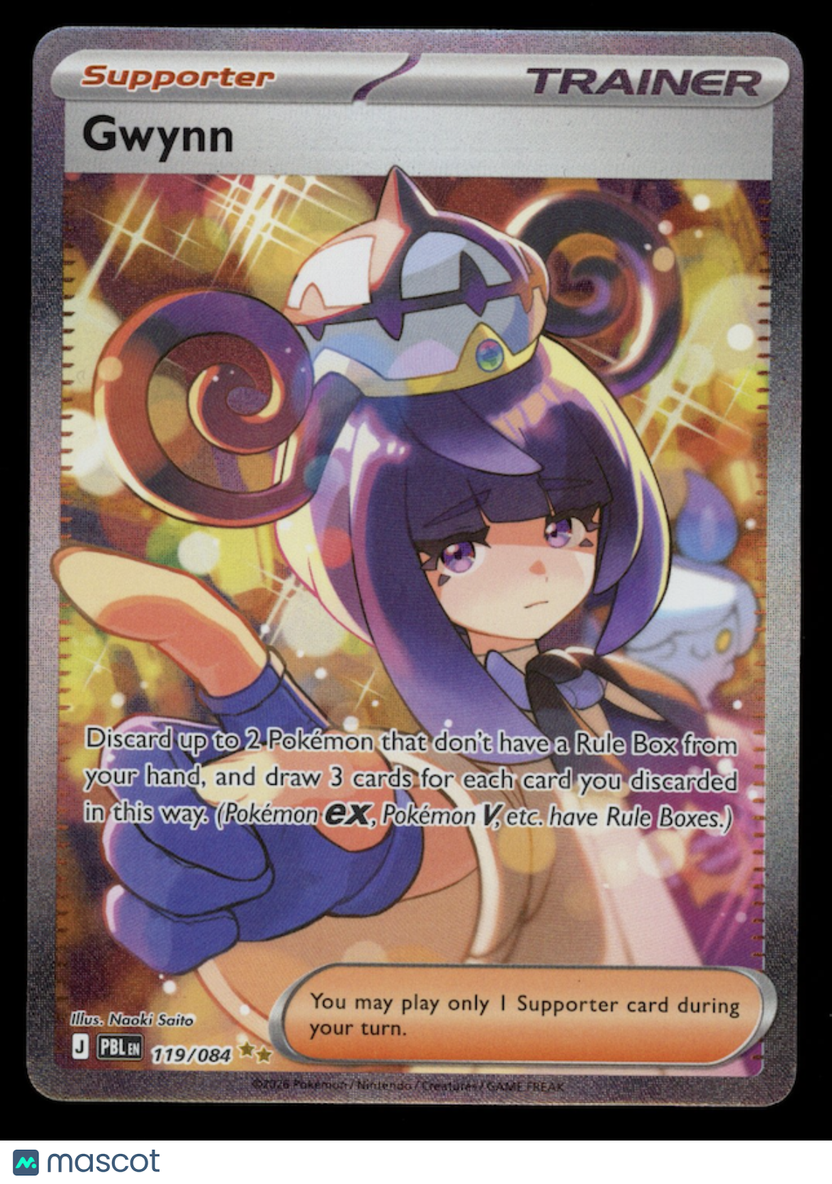 GWYNN 2026 Pokemon Mega Evolution Pitch Black #119/84 Special Illustration Rare