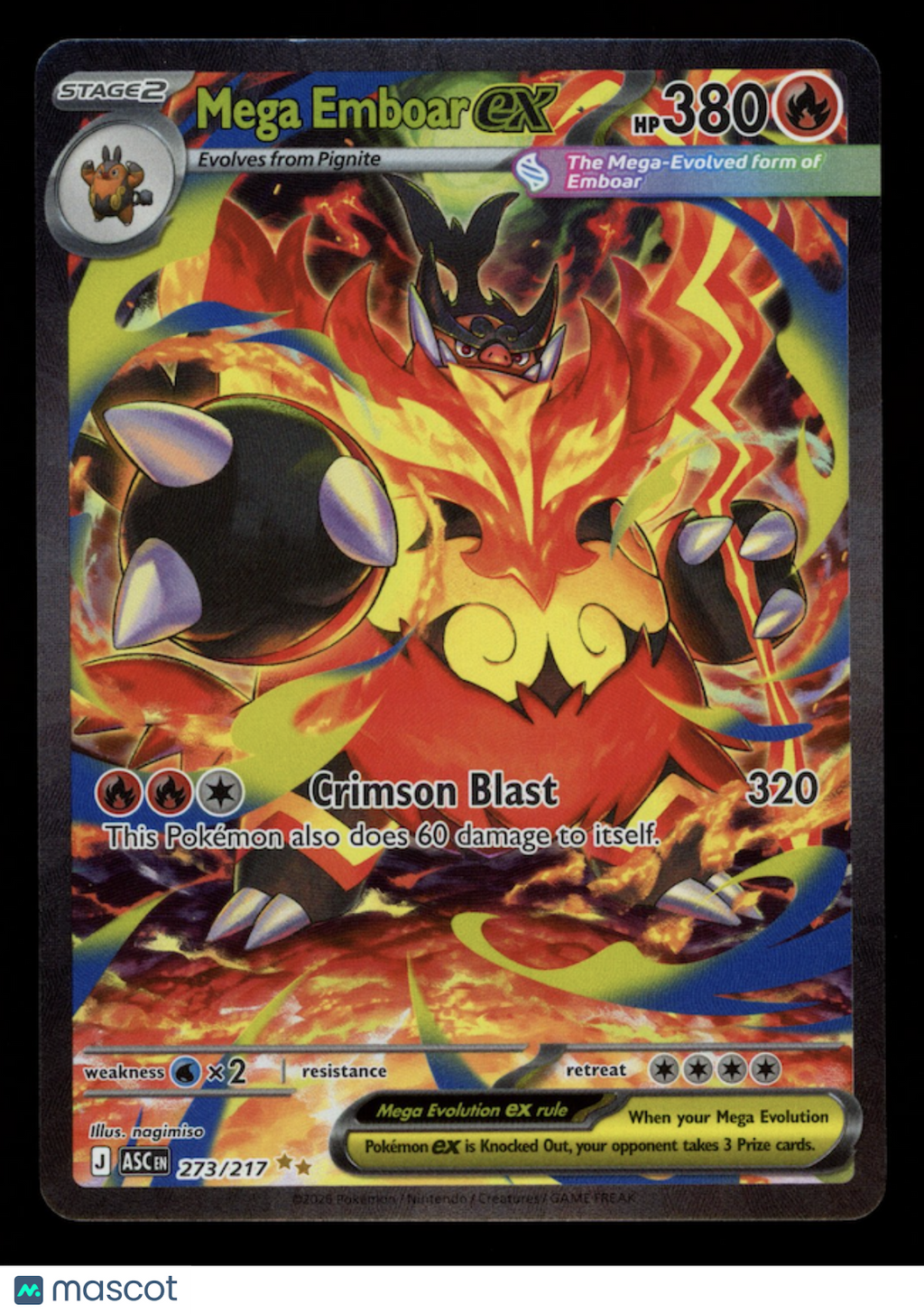 MEGA EMBOAR EX 2026 ME Ascended Heroes #273/217 Special Illustration Rare