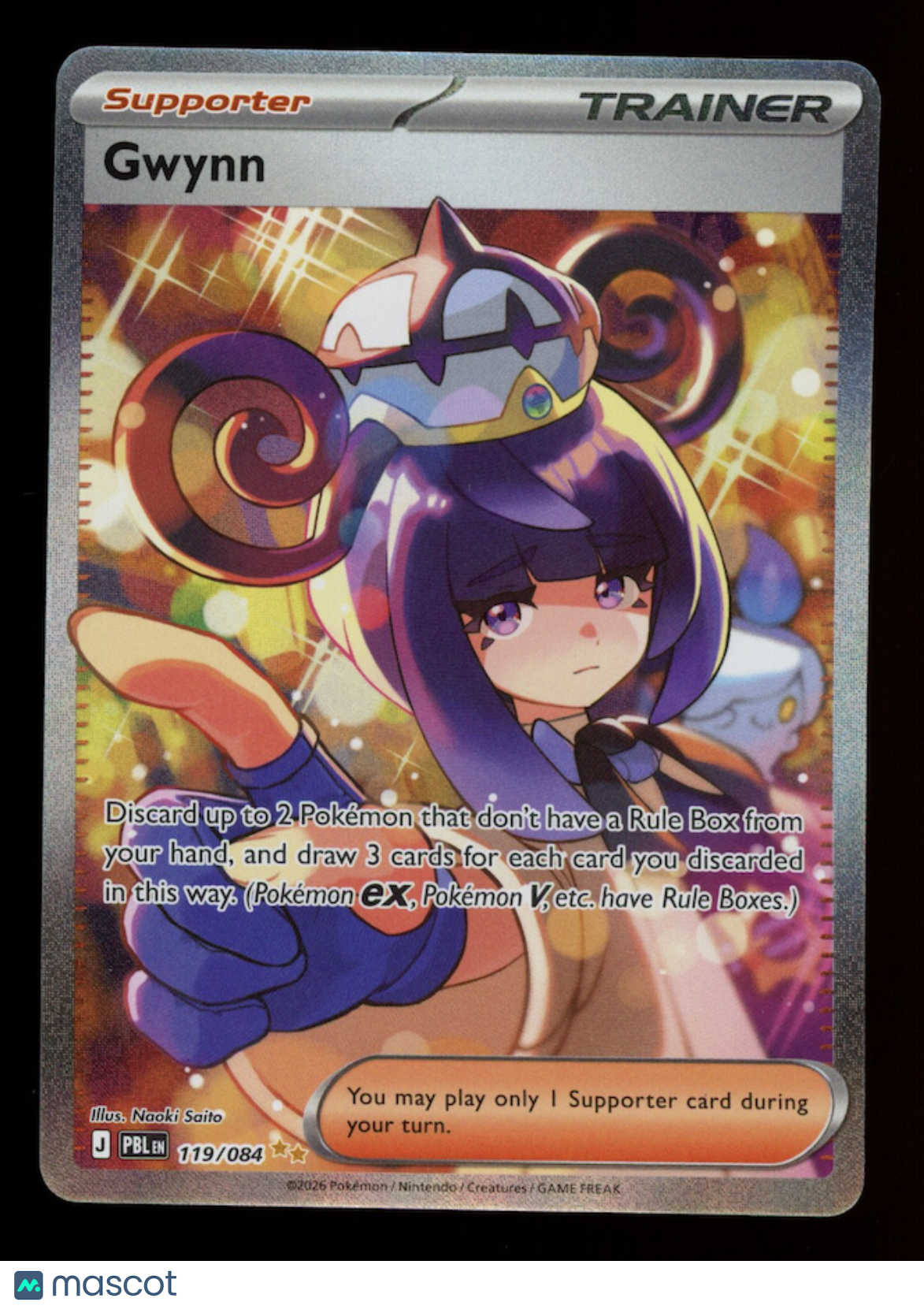 GWYNN 2026 Pokemon Mega Evolution Pitch Black #119/84 Special Illustration Rare