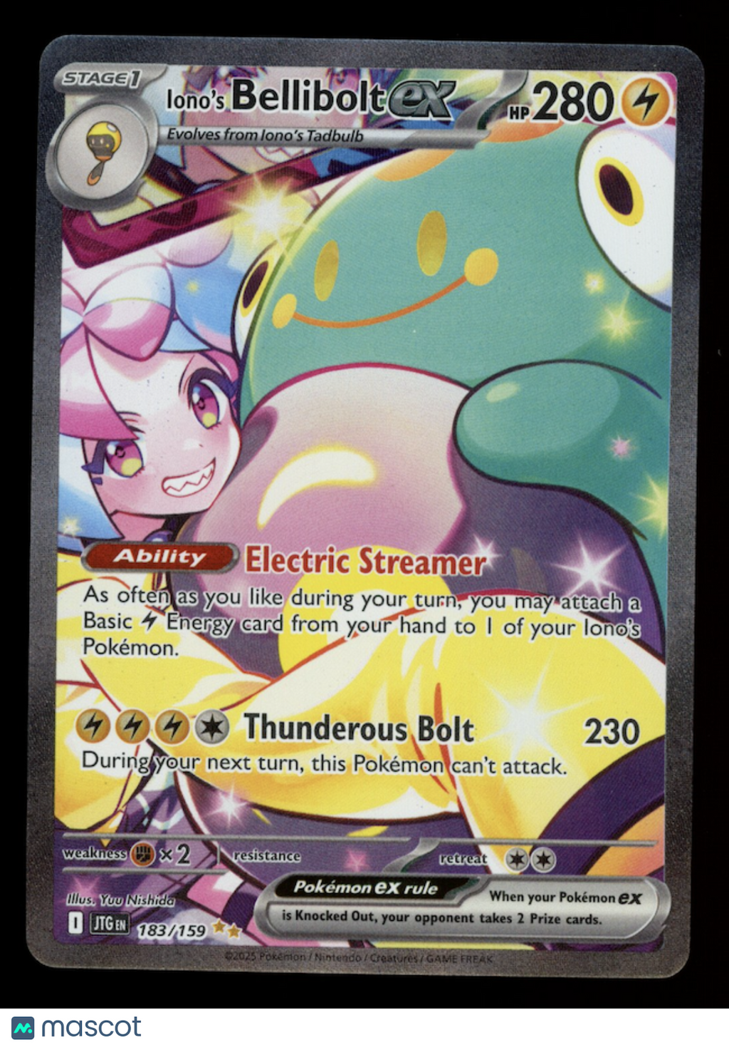 IONO'S BELLIBOLT EX 2025 Pokemon Journey Together Special Illustration Rare #183