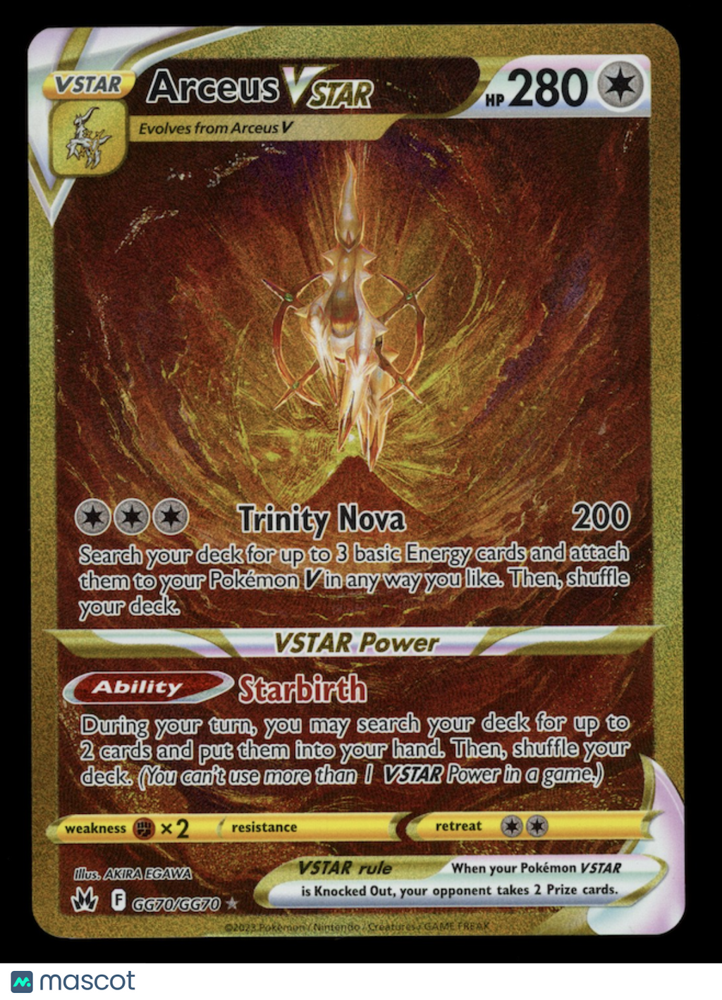 ARCEUS VSTAR 2023 Pokemon Crown Zenith Galarian Gallery #GG70/GG70
