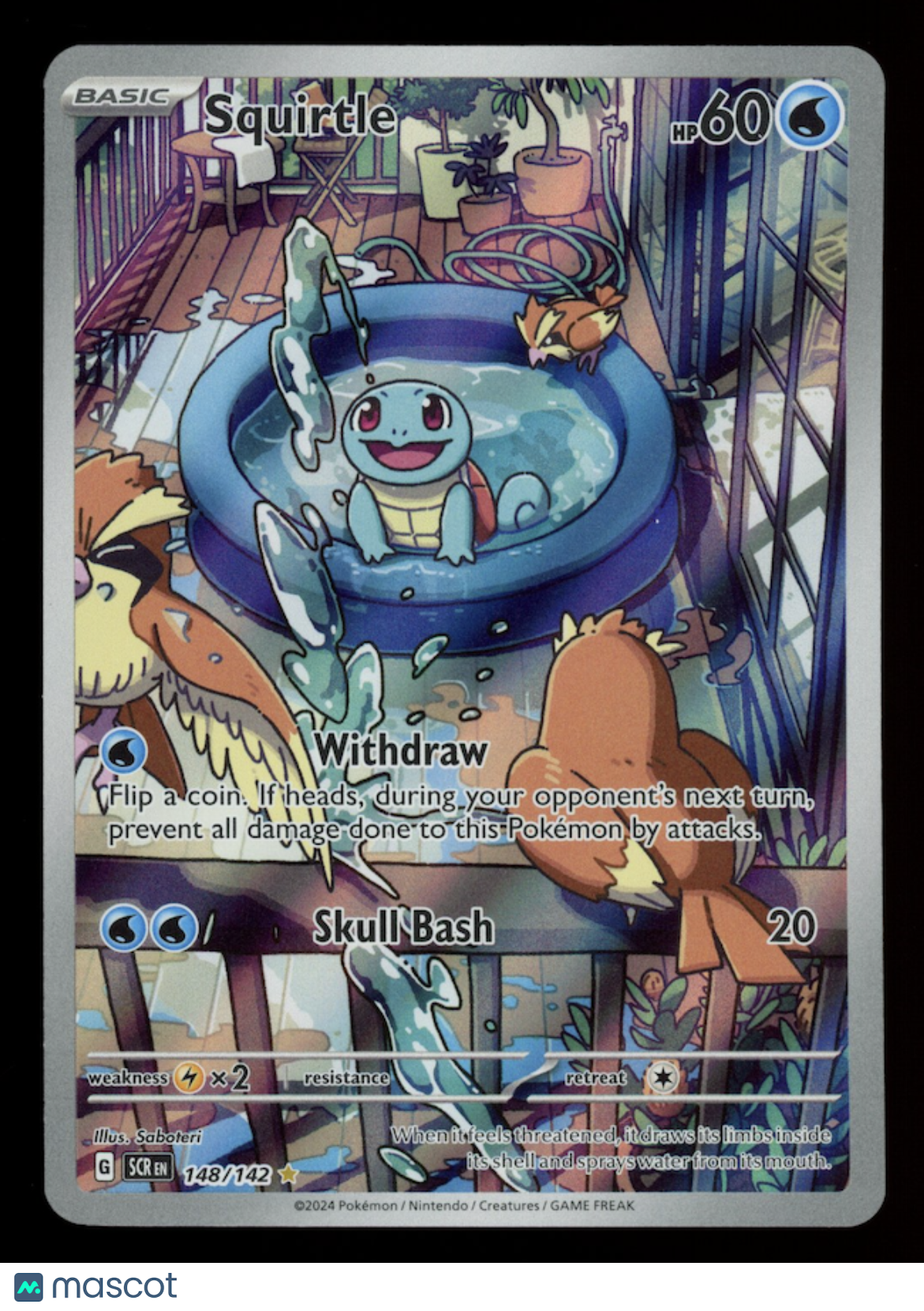 SQUIRTLE 2024 Pokemon Scarlet & Violet Stellar Crown Illustration Rare #148/142