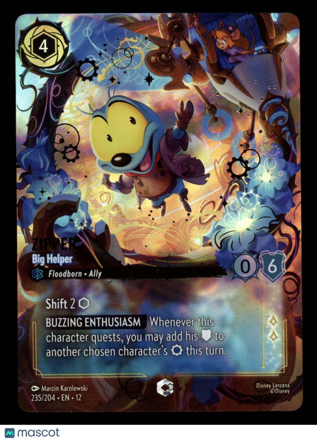 ZIPPER 2026 Disney Lorcana Wilds Unknown Big Helper 235/204 Enchanted