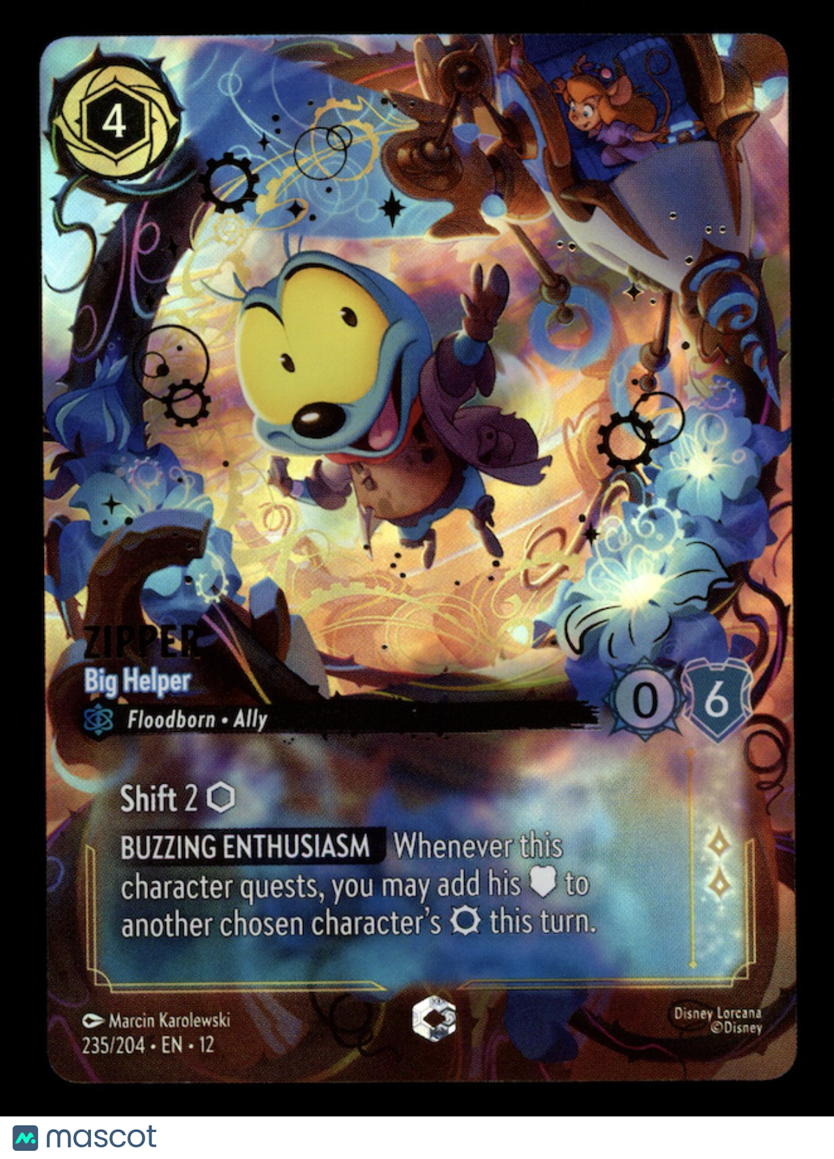 ZIPPER 2026 Disney Lorcana Wilds Unknown Big Helper 235/204 Enchanted