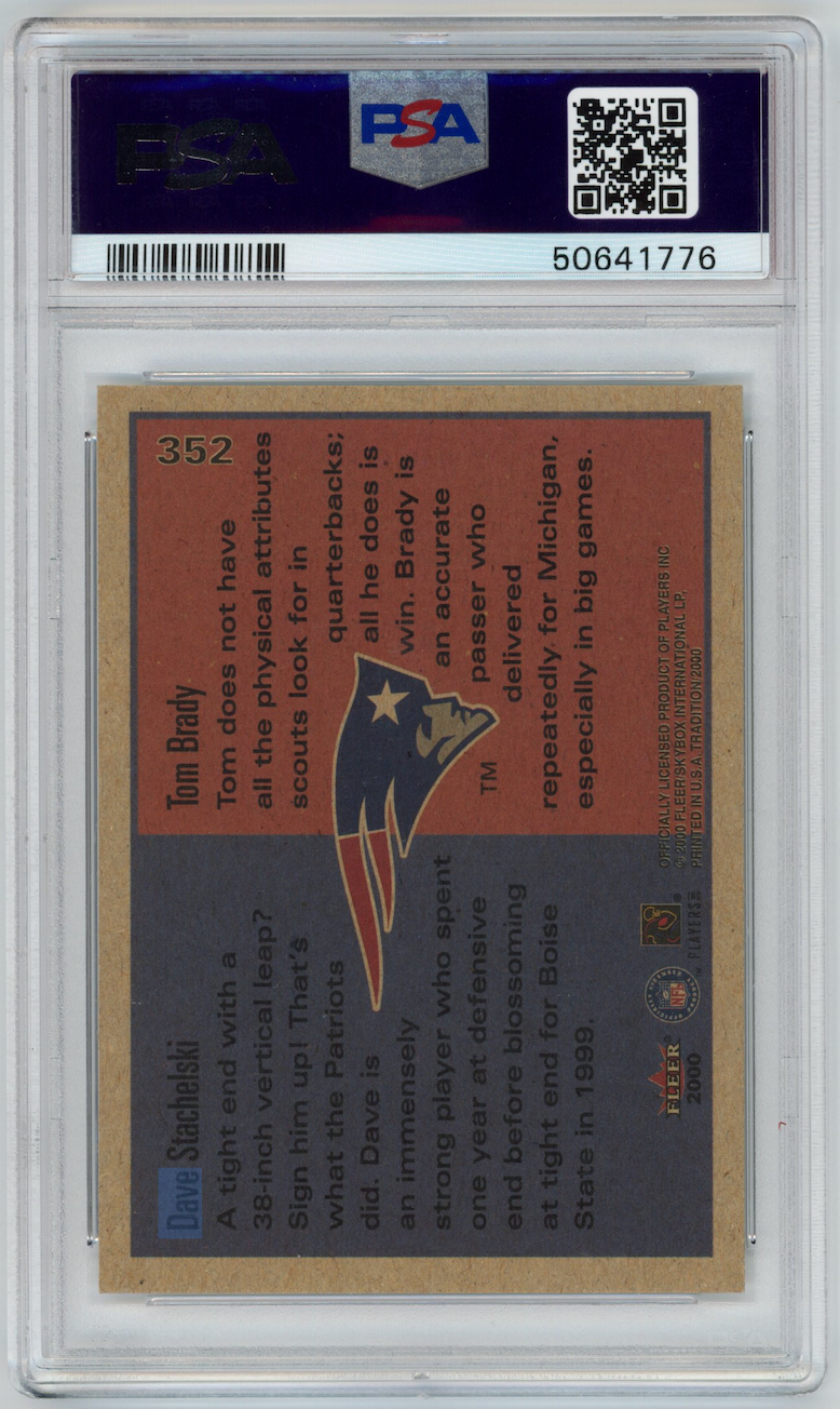 TOM BRADY DAVE STACHELSKI 2000 Fleer Rookie Rookies to Watch #352 PSA 9 Patriots