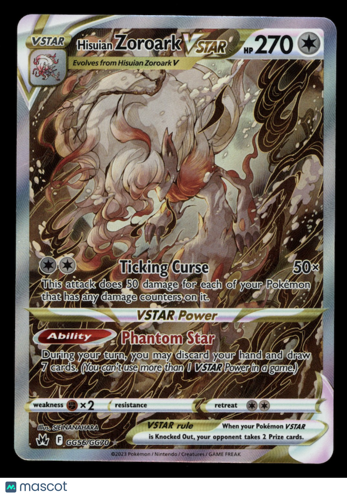 HISUIAN ZOROARK VSTAR Pokemon Crown Zenith Galarian Gallery #GG56 Ultra Rare