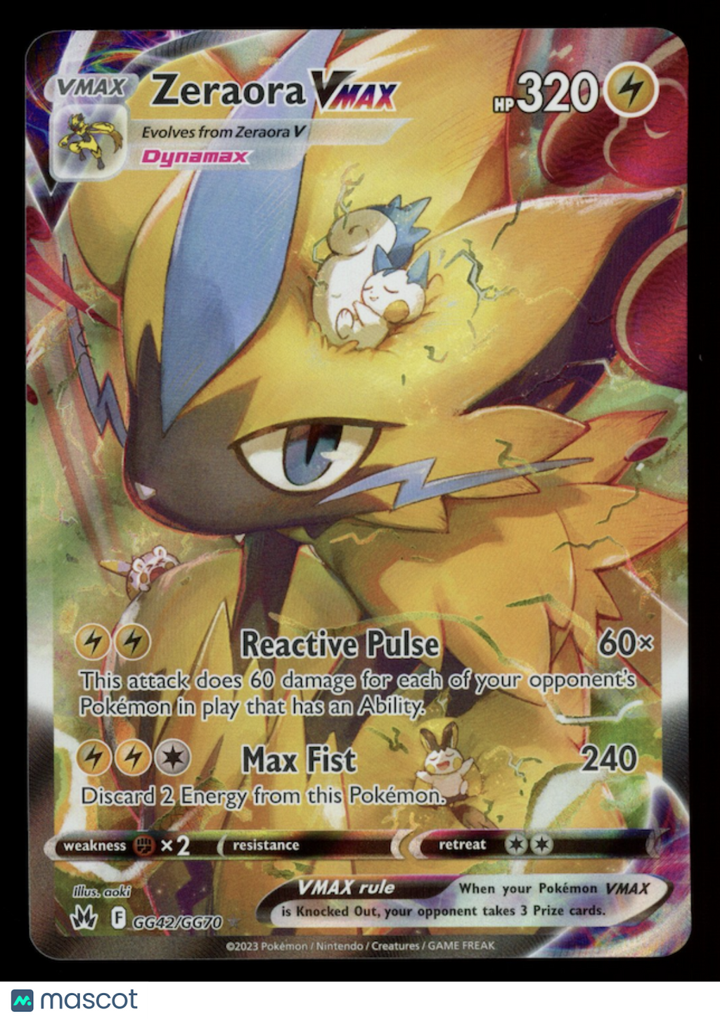 ZERAORA VMAX 2023 Pokemon Crown Zenith Galarian Gallery #GG42/GG70 Ultra Rare