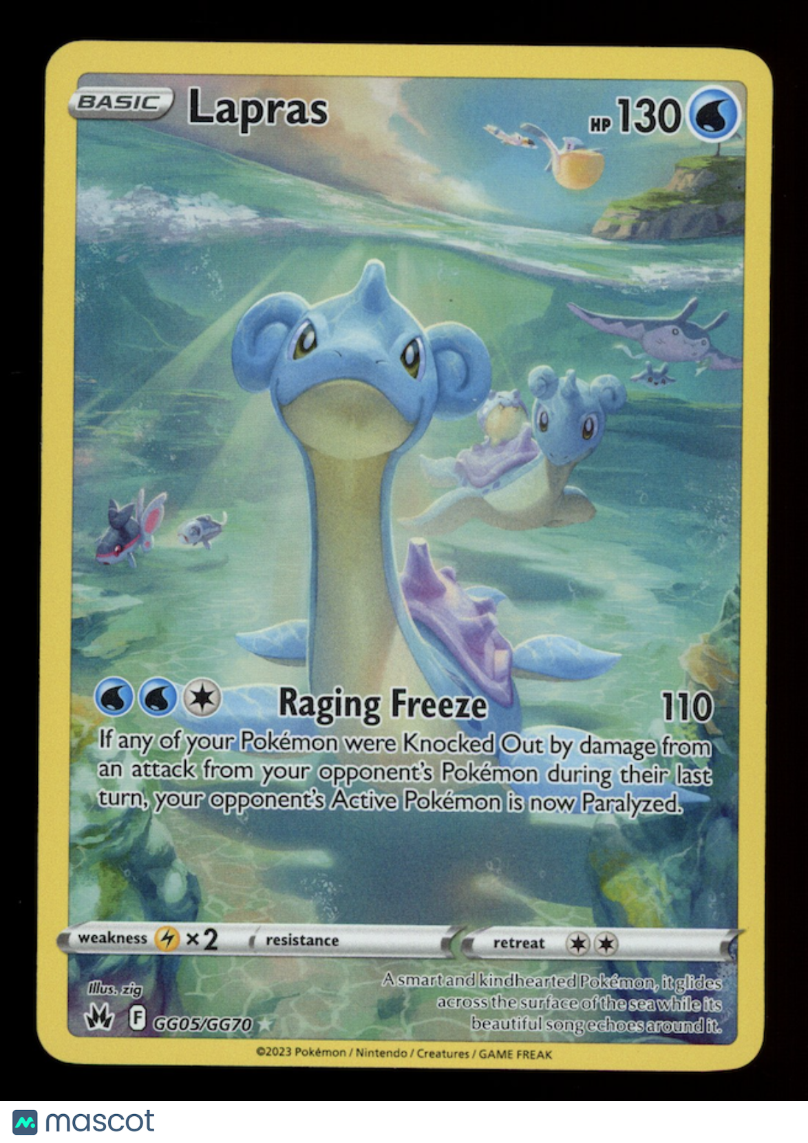 LAPRAS 2023 Pokemon SWSH Crown Zenith Galarian Gallery #GG05/GG70 Ultra Rare