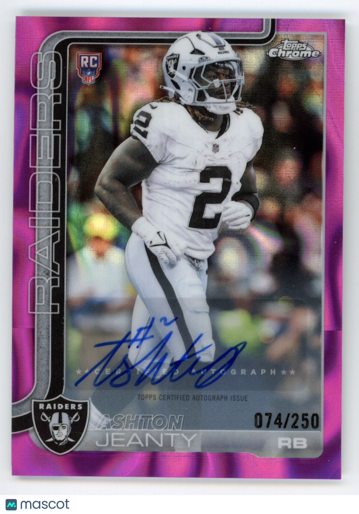 ASHTON JEANTY 2025 Topps Chrome Rookie Auto Pink Lava Refractor /250 #RA-AJ