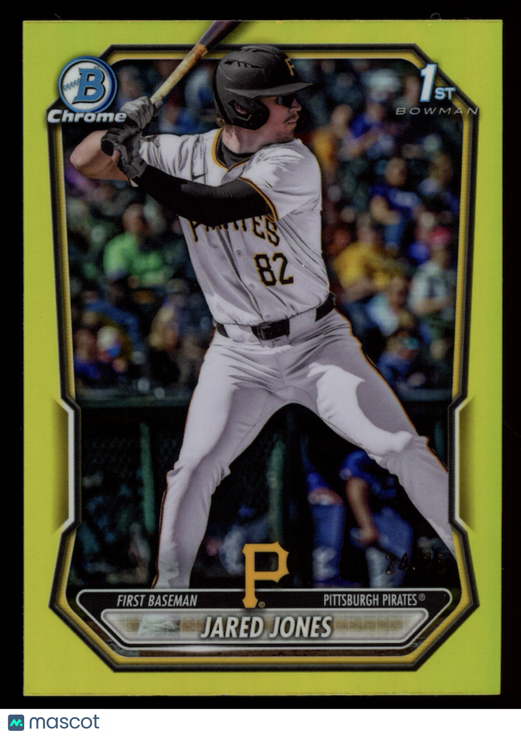 JARED JONES 2026 Bowman Chrome 1st Prospect Yellow Refractor /75 #BCP-6 Pirates
