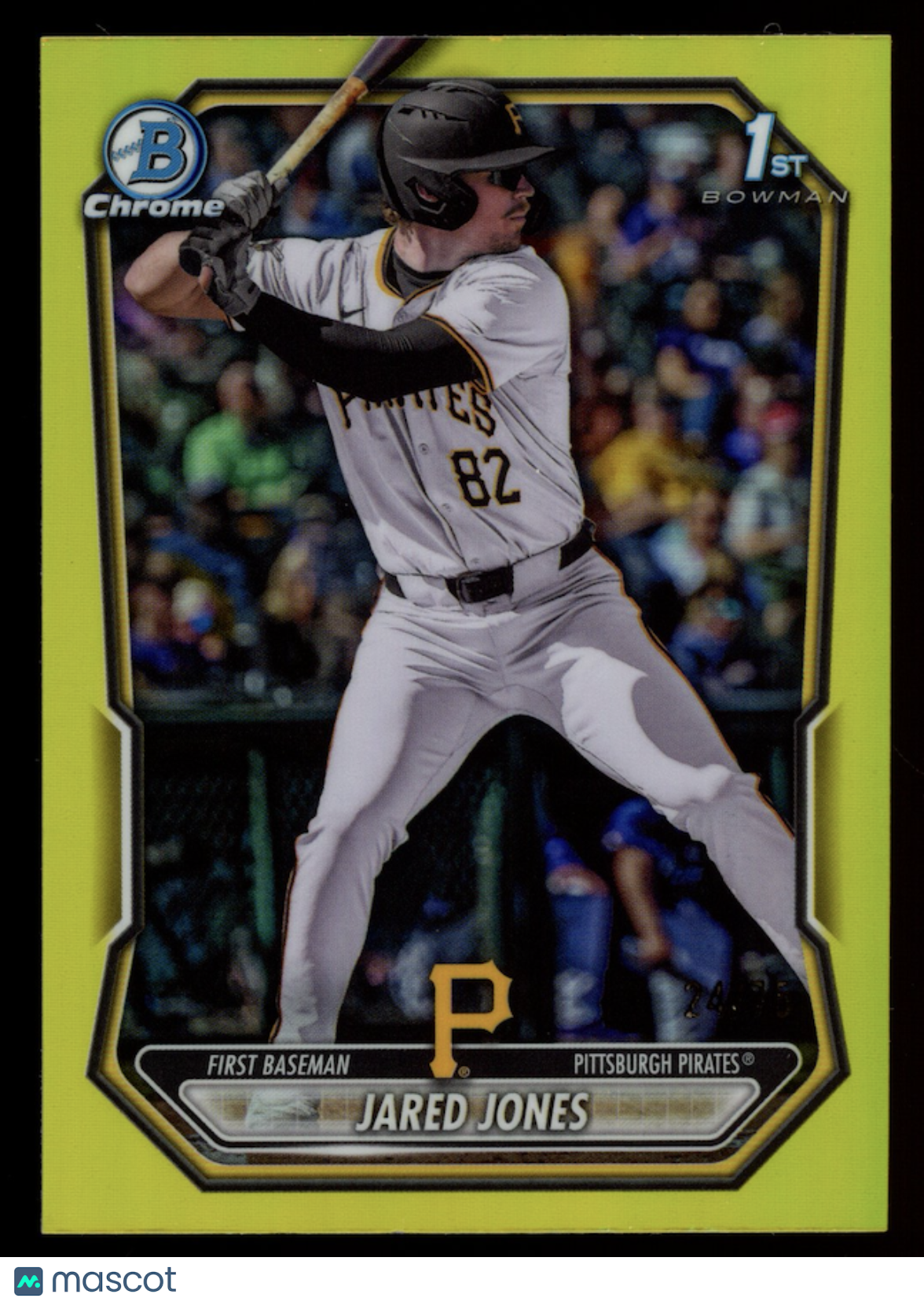 JARED JONES 2026 Bowman Chrome 1st Prospect Yellow Refractor /75 #BCP-6 Pirates