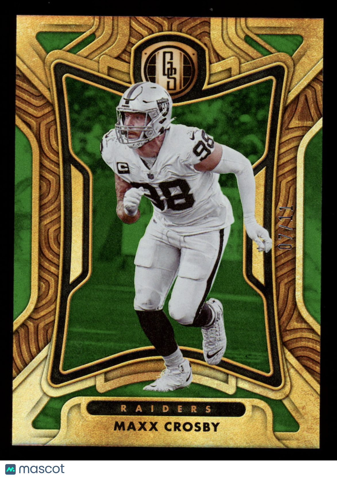 MAXX CROSBY 2022 Panini Gold Standard Emerald Parallel /11 #64 Raiders