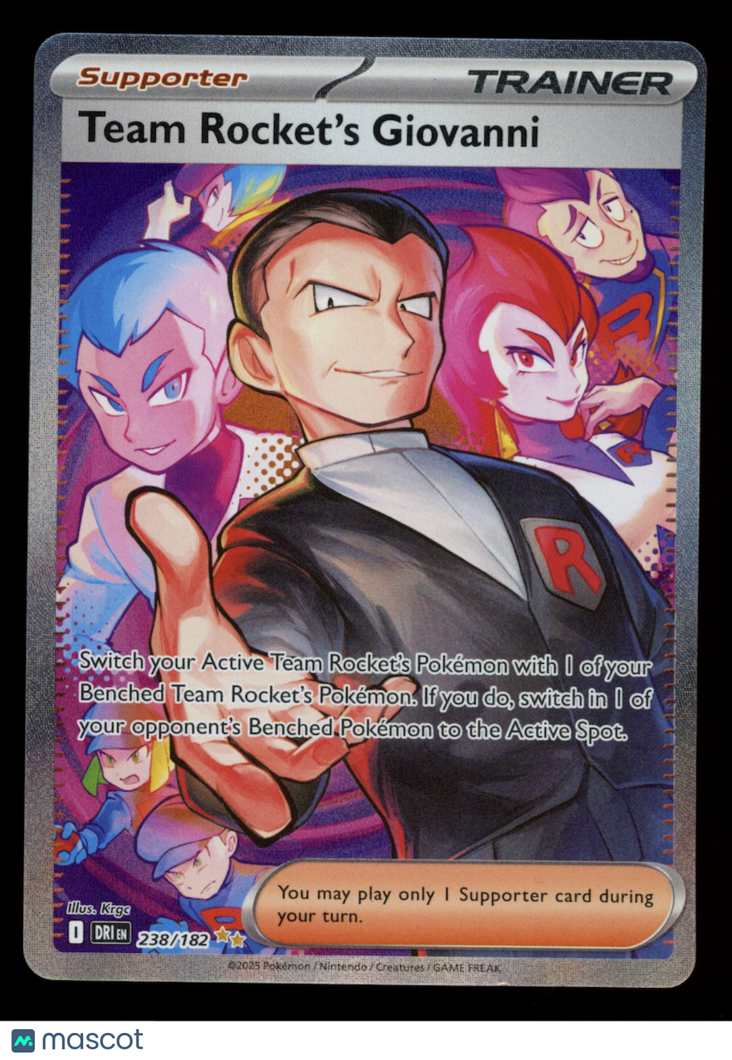 TEAM ROCKET'S GIOVANNI Pokemon Destined Rivals Special Illustration Rare #238