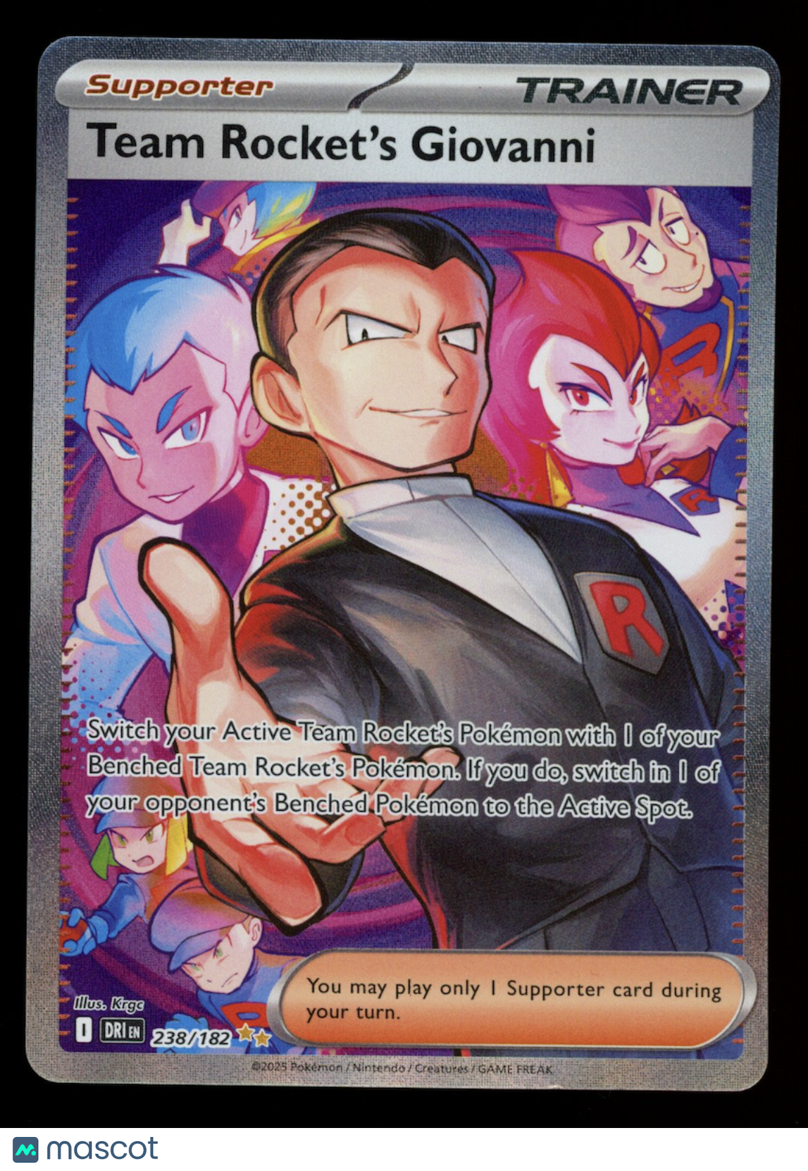 TEAM ROCKET'S GIOVANNI Pokemon Destined Rivals Special Illustration Rare #238