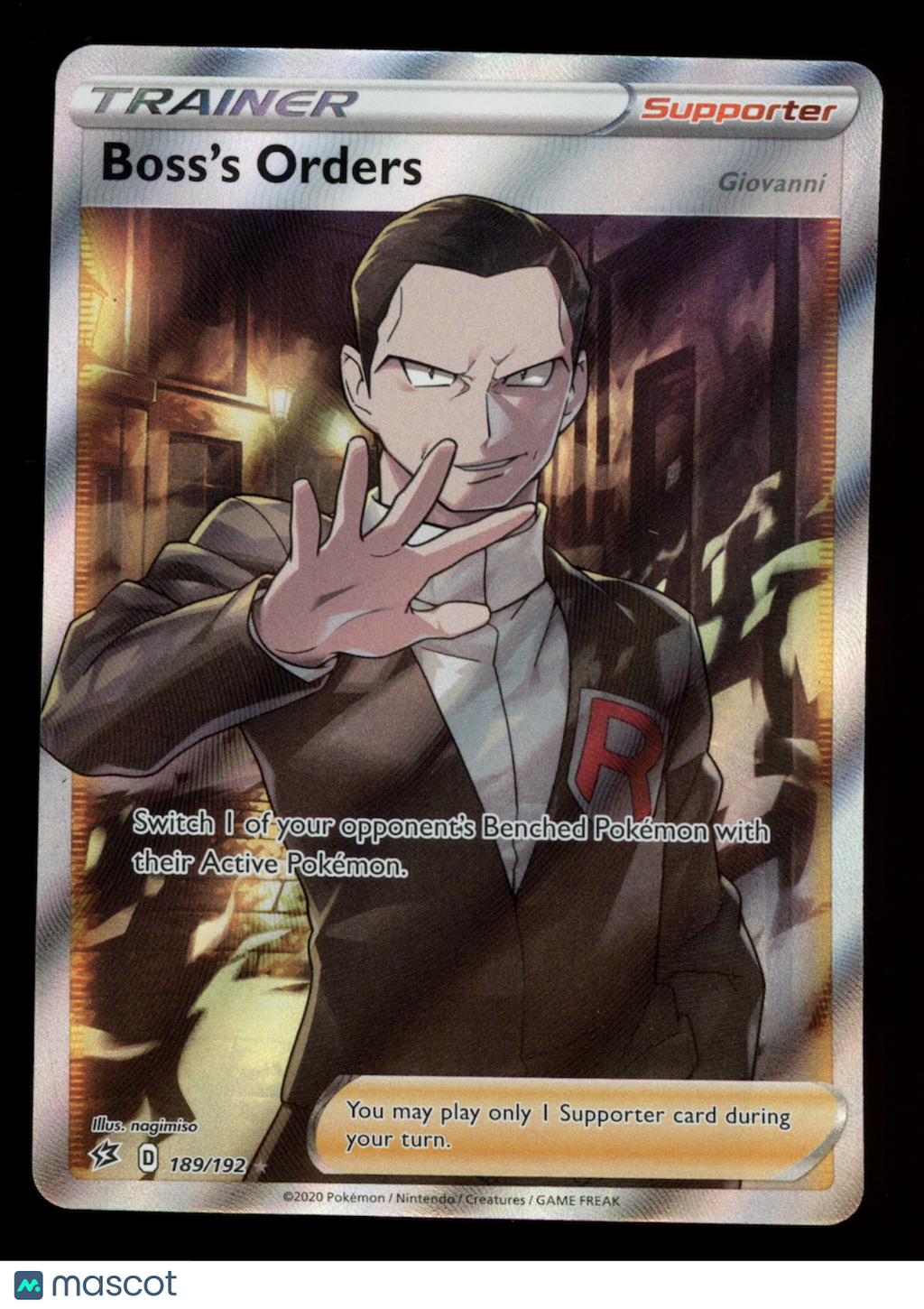 BOSS'S ORDERS 2020 Pokemon SWSH Rebel Clash Alternate Art Ultra Rare #189/192