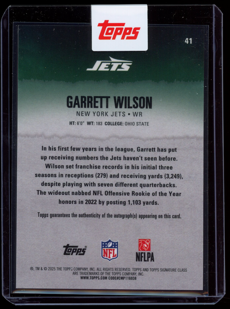 GARRETT WILSON 2025 Topps Signature Class Chrome Auto Orange Lava /50 #41