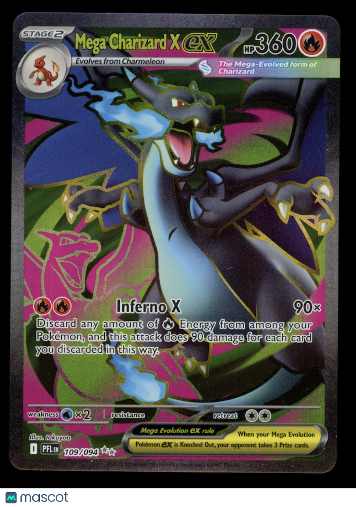 MEGA CHARIZARD X EX 2025 Pokemon Phantasmal Flames Ultra Rare #109/094
