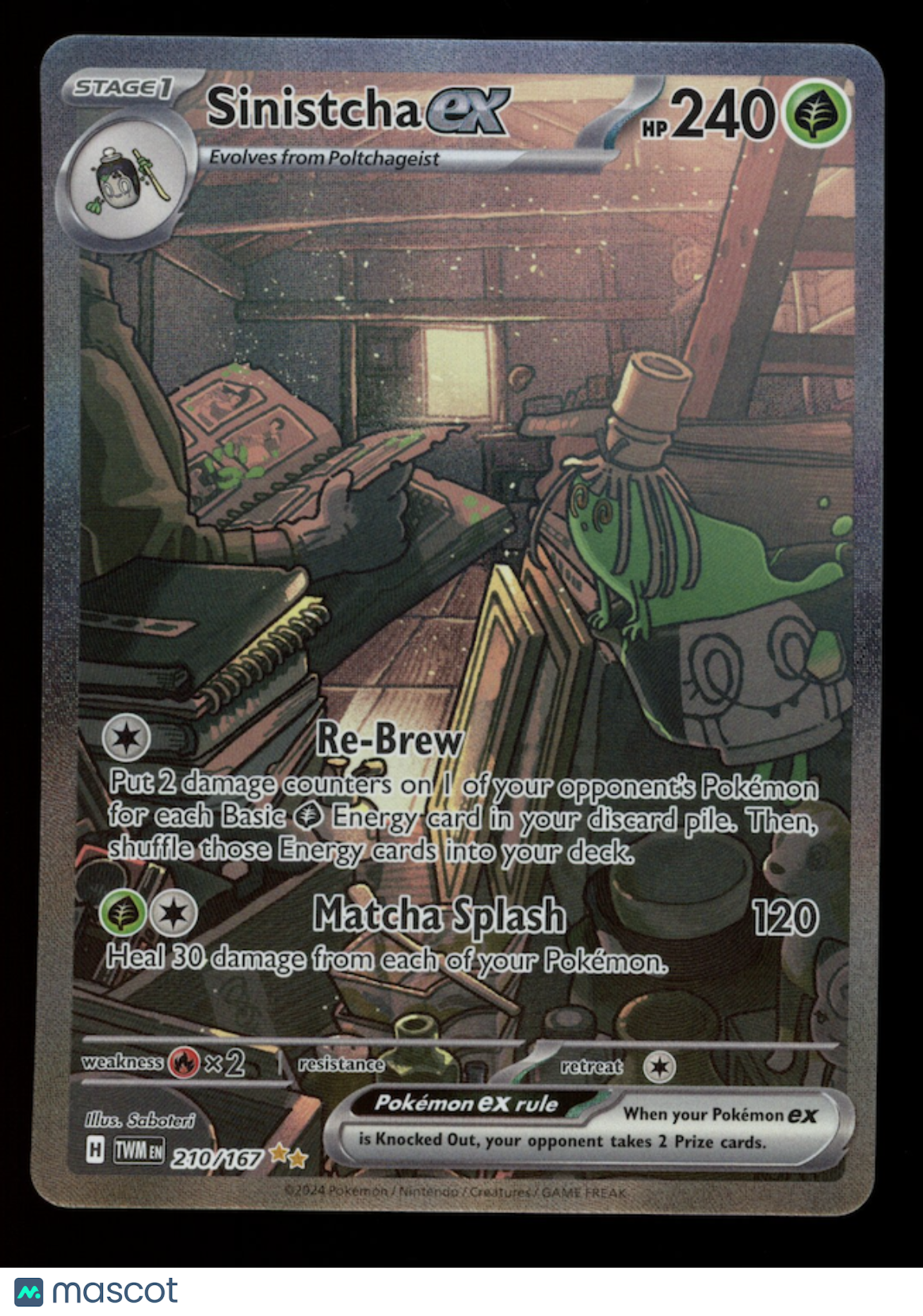 SINISTCHA EX 2024 Pokemon Twilight Masquerade #210 Special Illustration Rare