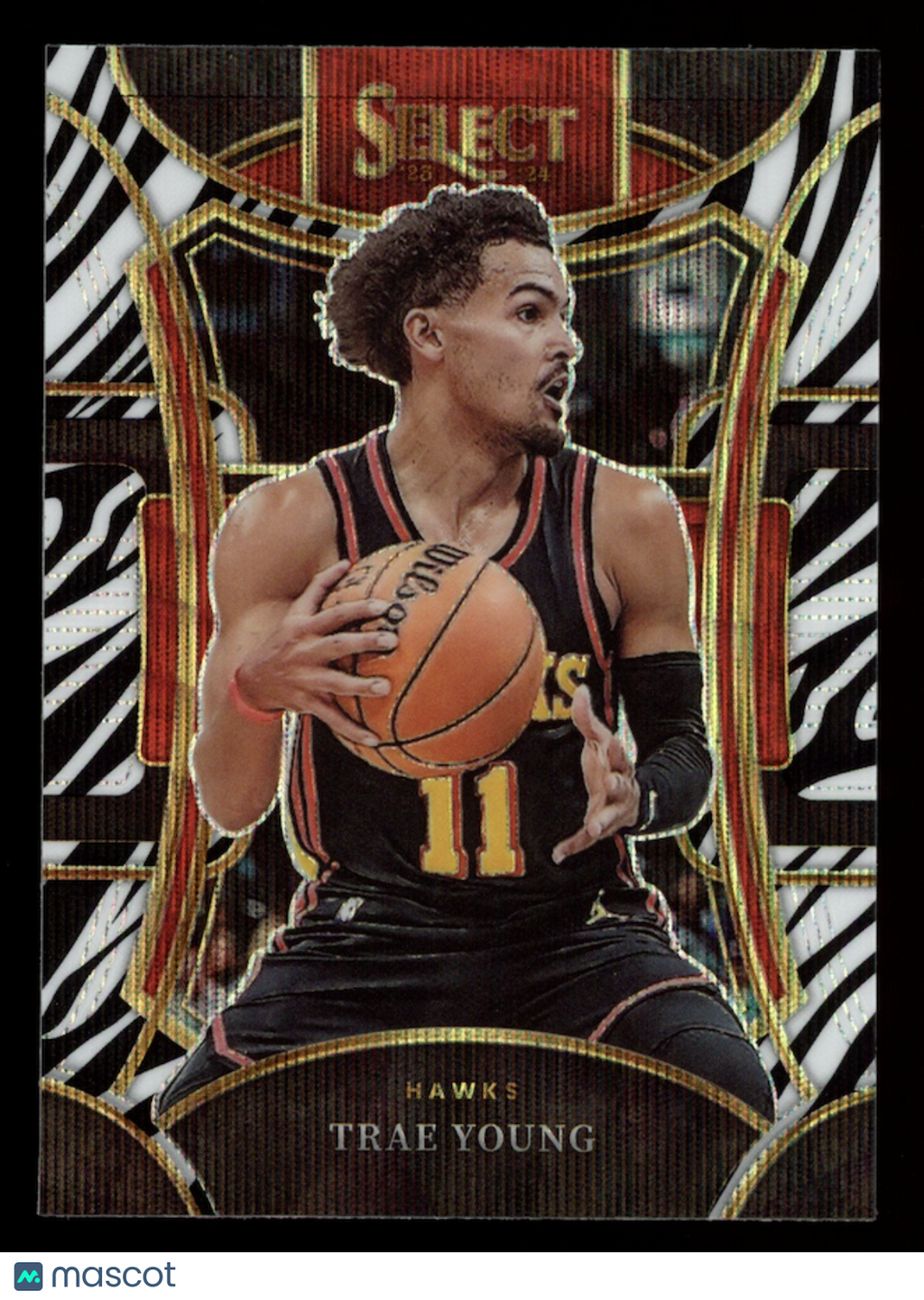 TRAE YOUNG 2023-24 Panini Select Suite Level Zebra Prizm SSP #358 Hawks