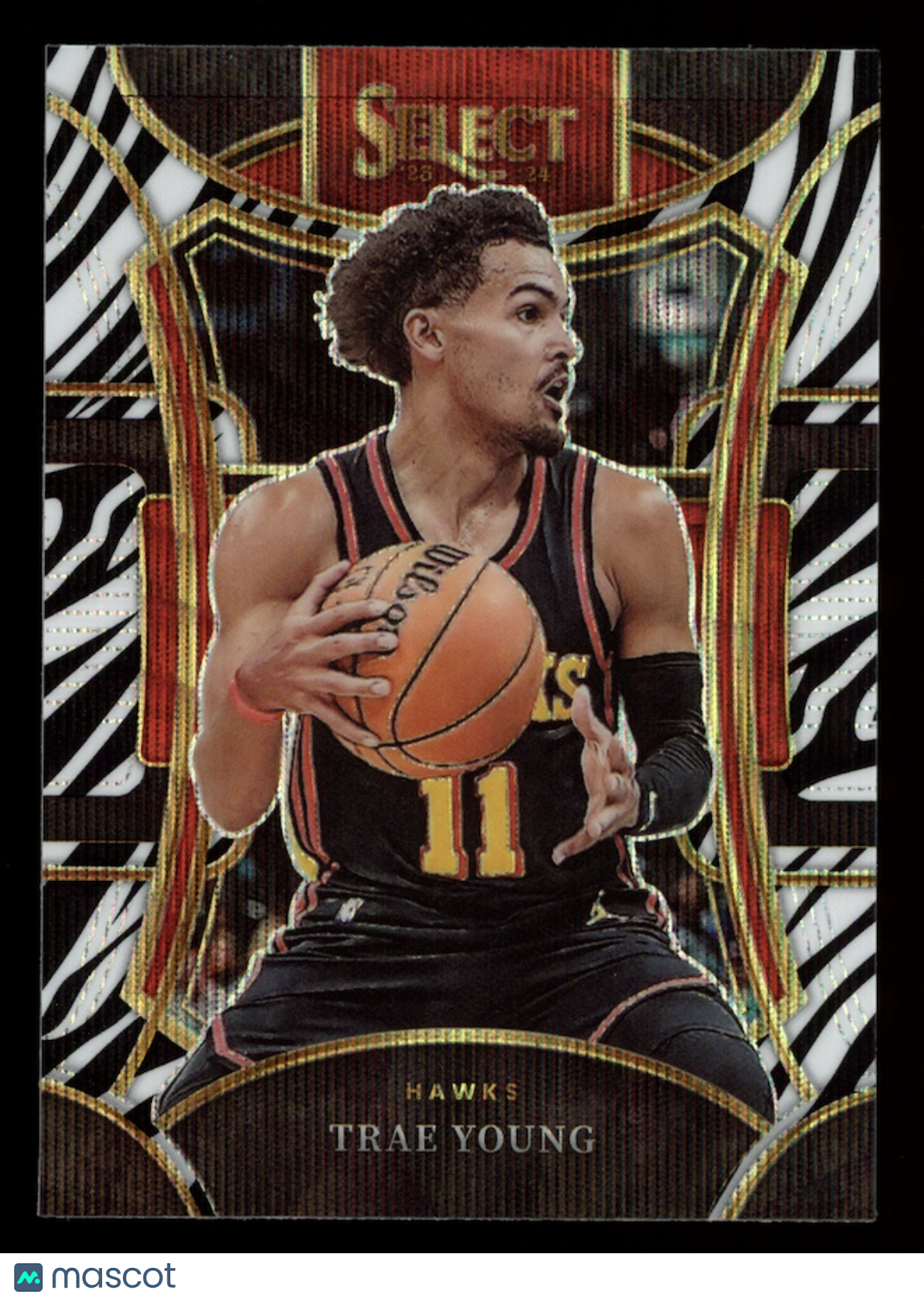 TRAE YOUNG 2023-24 Panini Select Suite Level Zebra Prizm SSP #358 Hawks