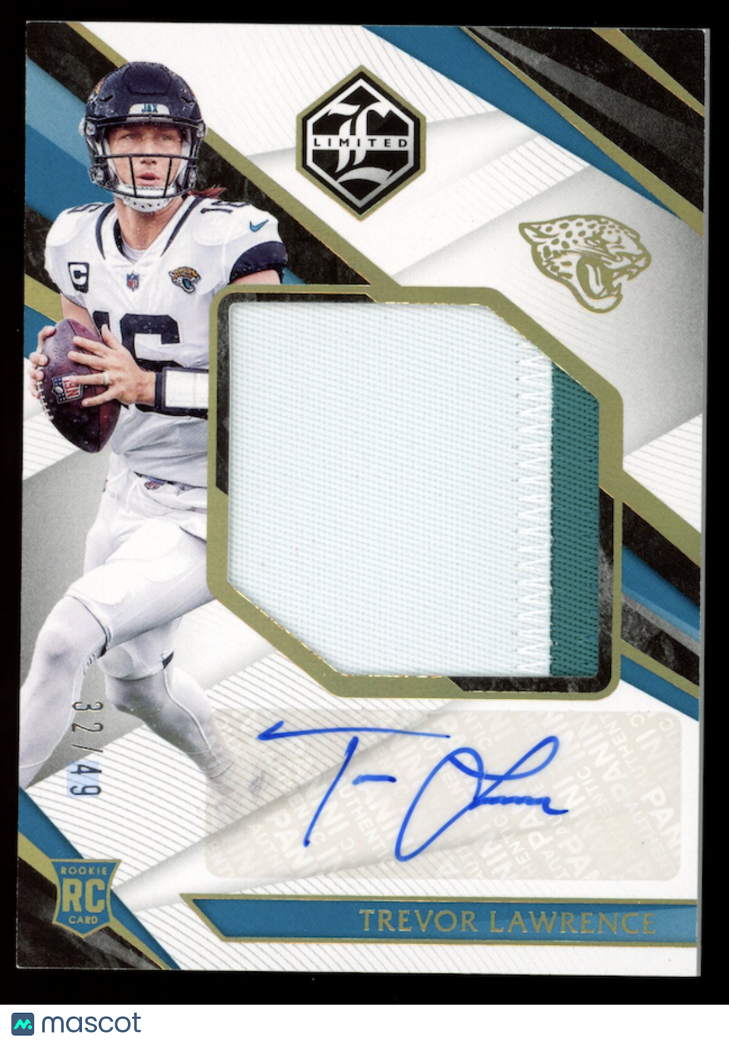 TREVOR LAWRENCE 2021 Panini Limited Rookie Patch Auto Gold Spotlight /49 #143