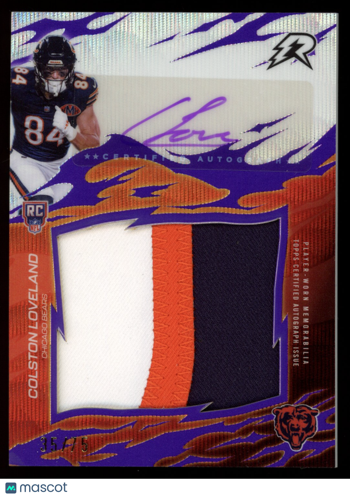 COLSTON LOVELAND 2025 Topps Resurgence Rookie Relic Patch Auto Purple Surge /75