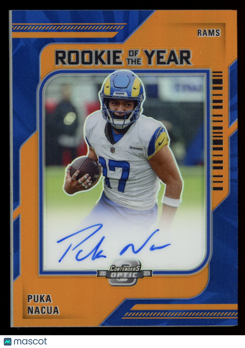 PUKA NACUA 2023 Panini Contenders Optic Rookie of the Year Auto Orange Prizm /50