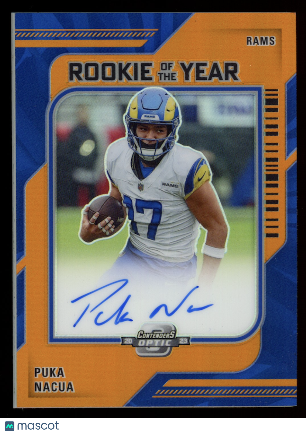 PUKA NACUA 2023 Panini Contenders Optic Rookie of the Year Auto Orange Prizm /50