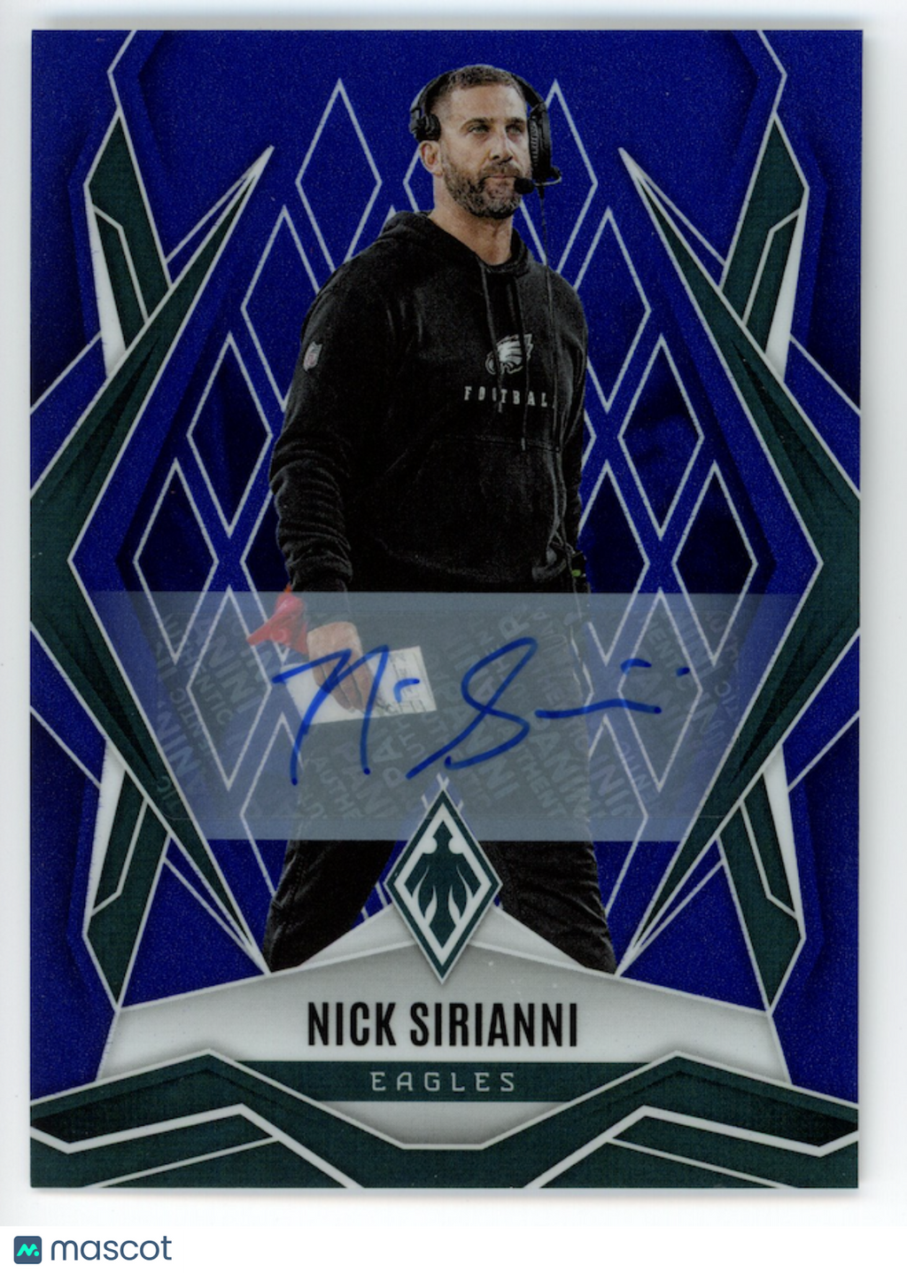 NICK SIRIANNI 2025 Panini Phoenix Base Auto Blue Parallel /49 #116 Eagles