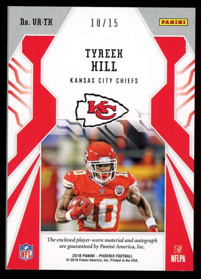 TYREEK HILL 2018 Panini Phoenix Veteran Autographs Patch Auto /15 #VA-TK Chiefs