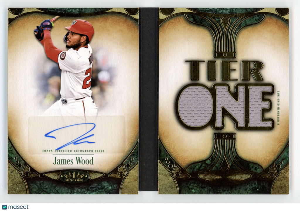 JAMES WOOD 2026 Topps Tier One Relics Die-Cut Booklet Patch Auto /49 #ARDB-JWO