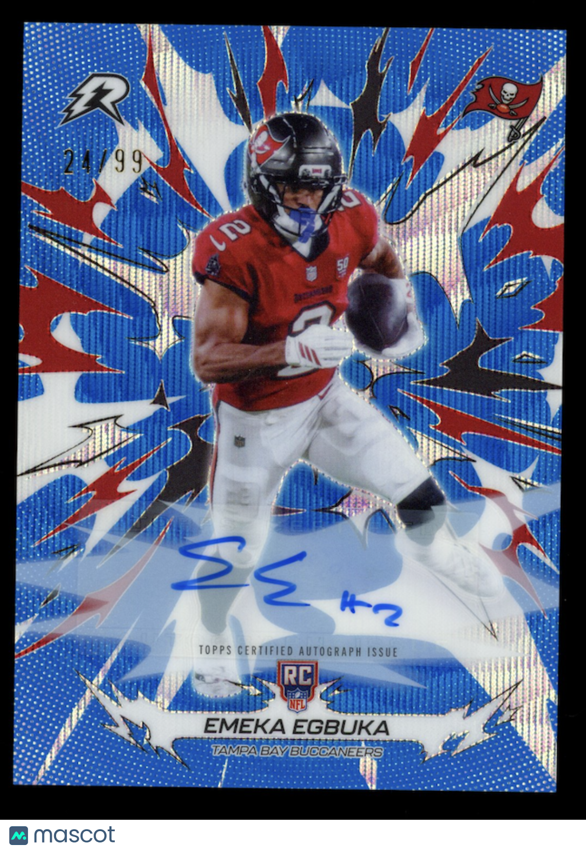 EMEKA EGBUKA 2025 Topps Resurgence Rookie Auto Blue Surge /99 #191 Buccaneers