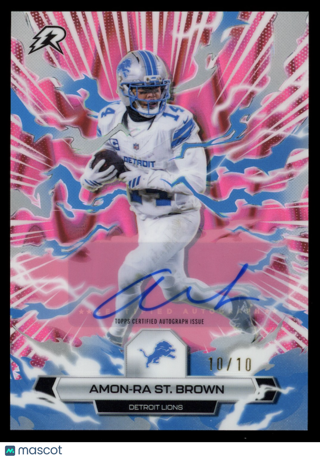 AMON-RA ST. BROWN 2025 Topps Resurgence Pink Power Surge Auto /10 #32 Lions