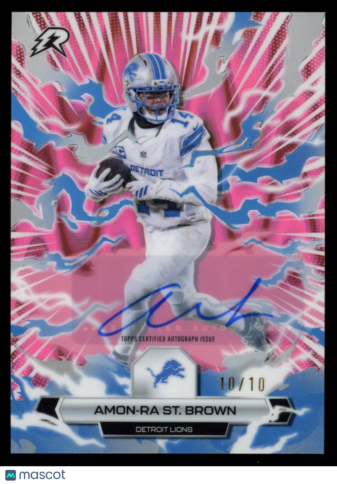 AMON-RA ST. BROWN 2025 Topps Resurgence Pink Power Surge Auto /10 #32 Lions