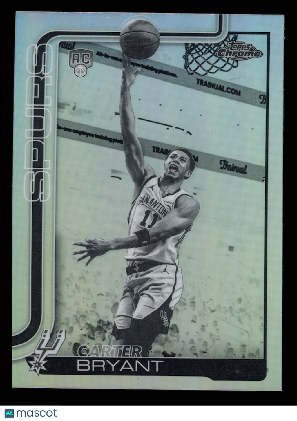 CARTER BRYANT 2025-26 Topps Chrome Update Rookie Negative Refractor #164 Spurs