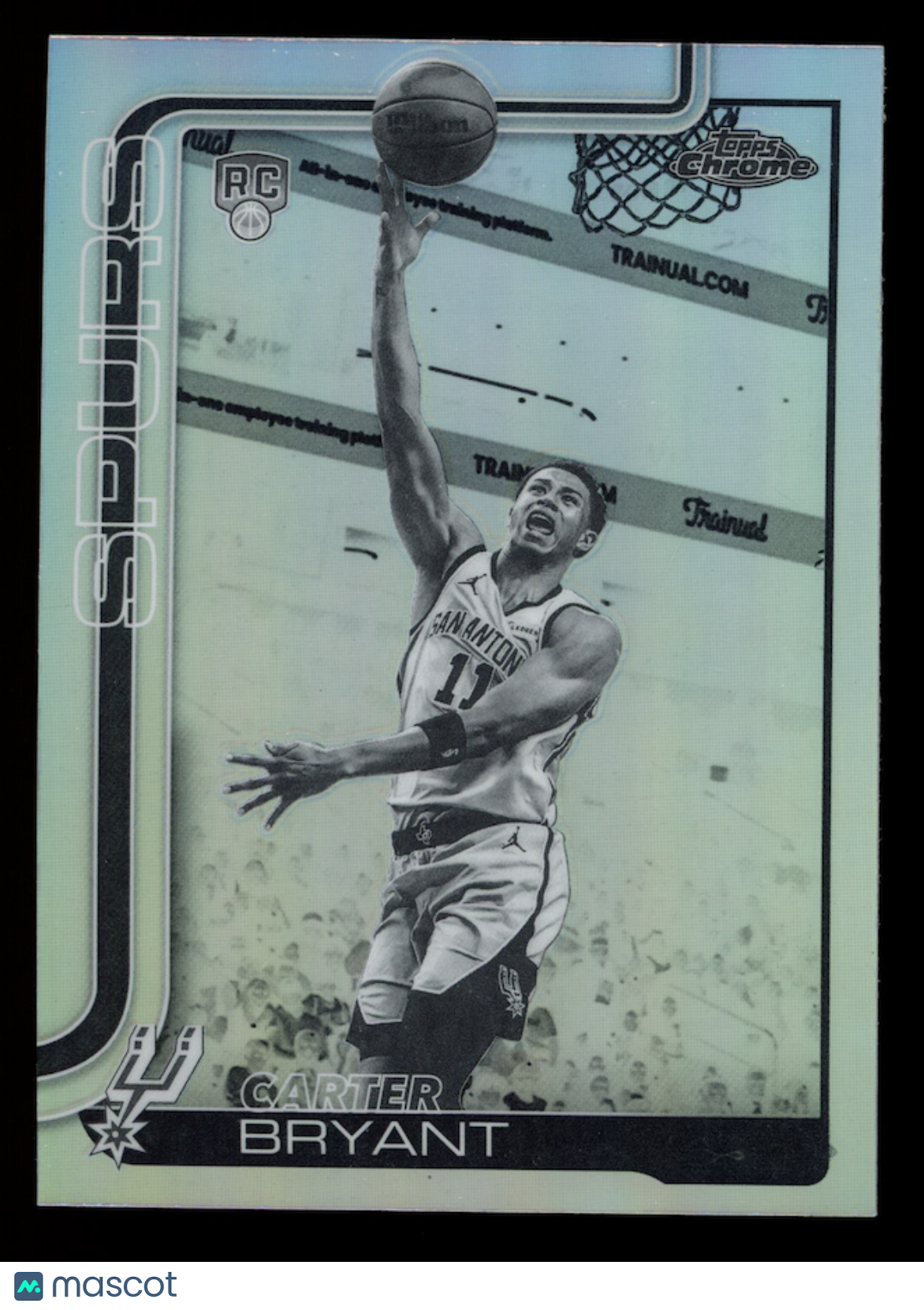 CARTER BRYANT 2025-26 Topps Chrome Update Rookie Negative Refractor #164 Spurs