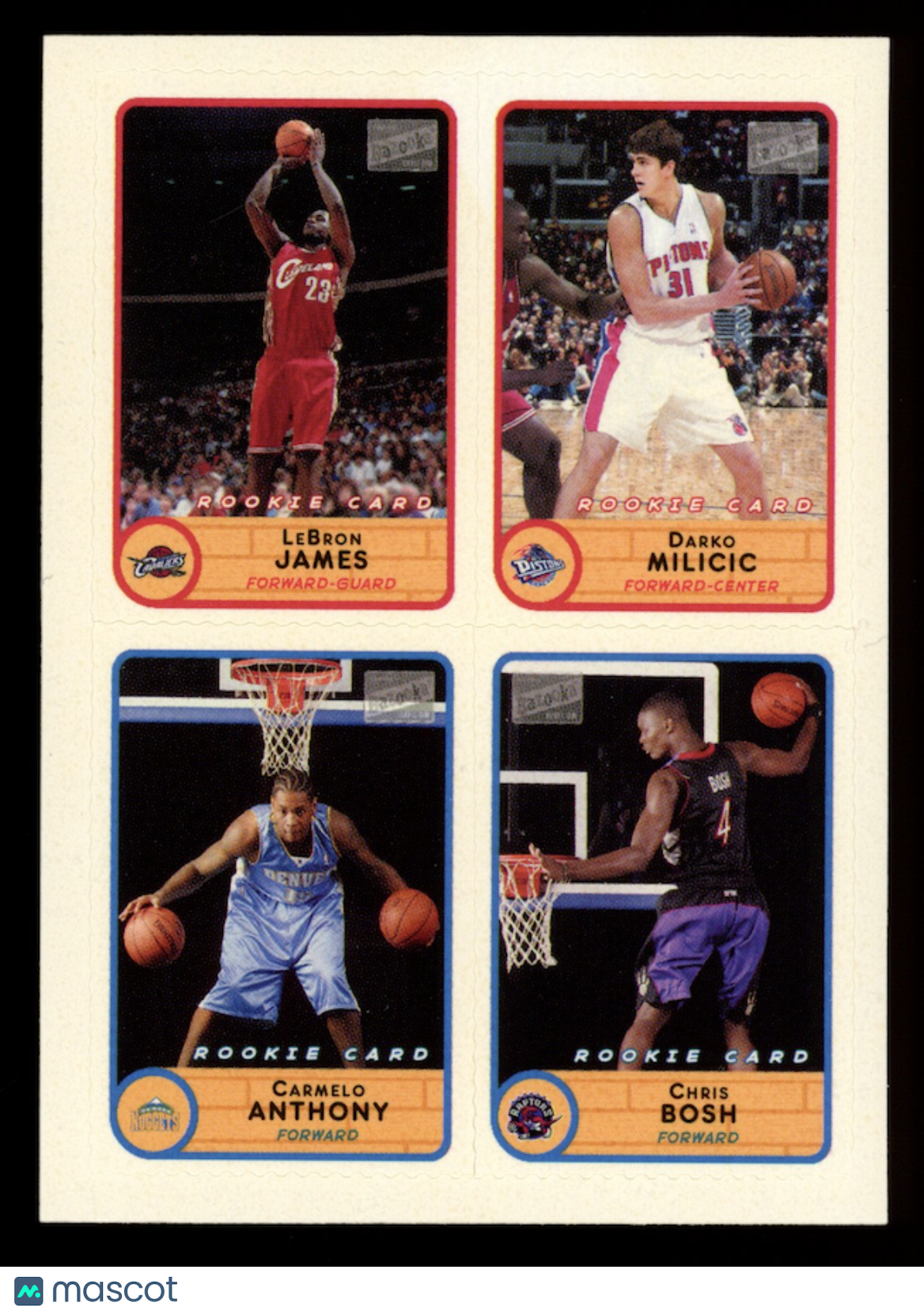LEBRON JAMES MILICIC ANTHONY BOSH 2003-04 Topps Bazooka Sticker Rookie #50