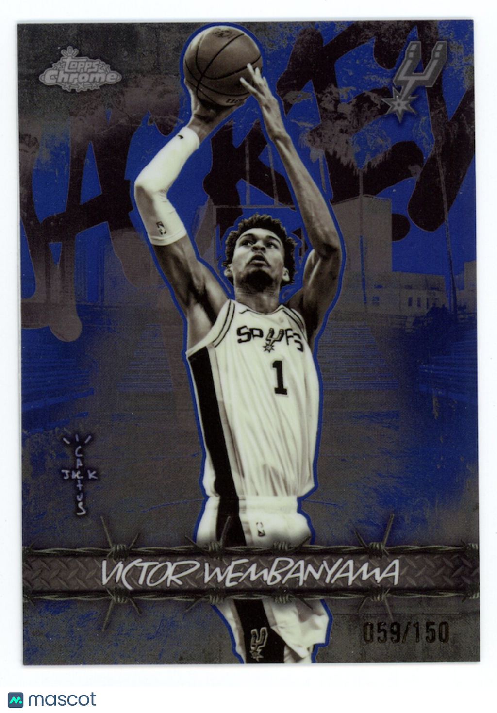VICTOR WEMBANYAMA 2025-26 Topps Chrome Cactus Jack Jacked Up Blue /150 #JU-33