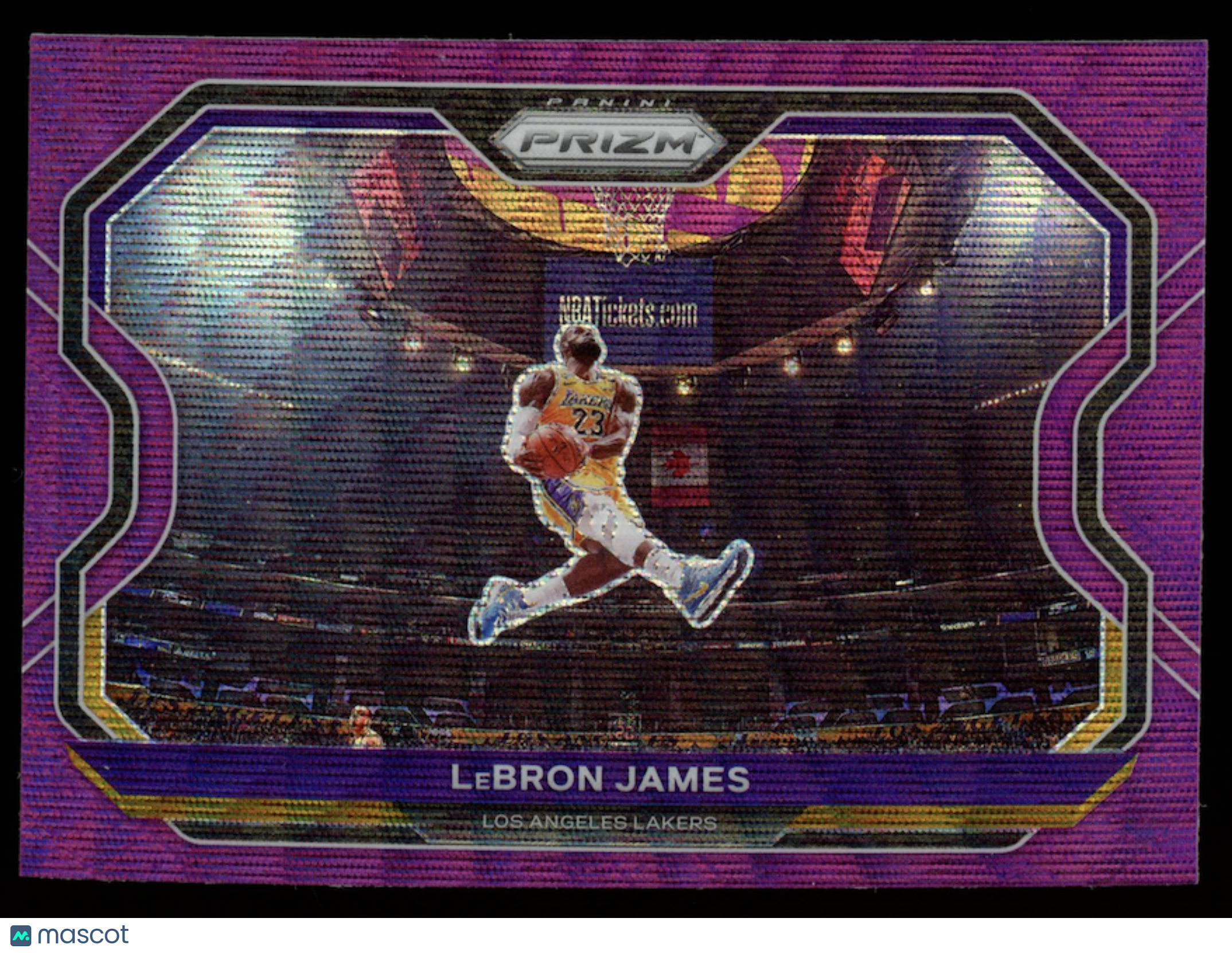 LEBRON JAMES 2020-21 Panini Prizm Purple Wave Kobe Tribute #1 Lakers