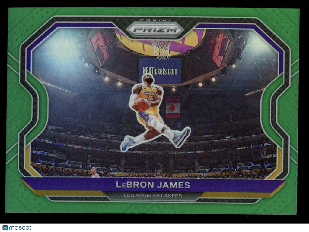 LEBRON JAMES 2020-21 Panini Prizm Green Kobe Tribute #1 Lakers