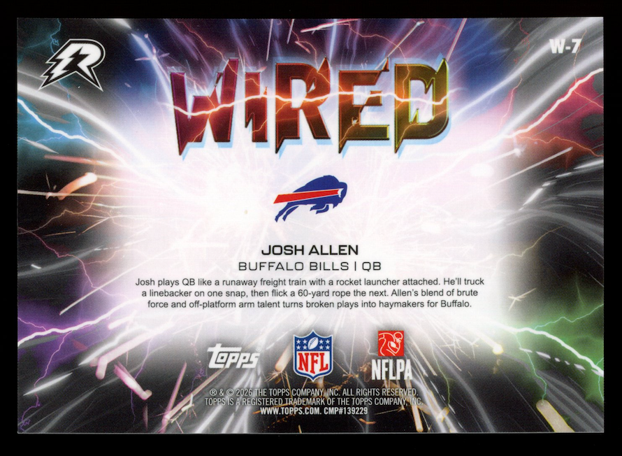 JOSH ALLEN 2025 Topps Resurgence Wired Case Hit SSP #W-7 Bills