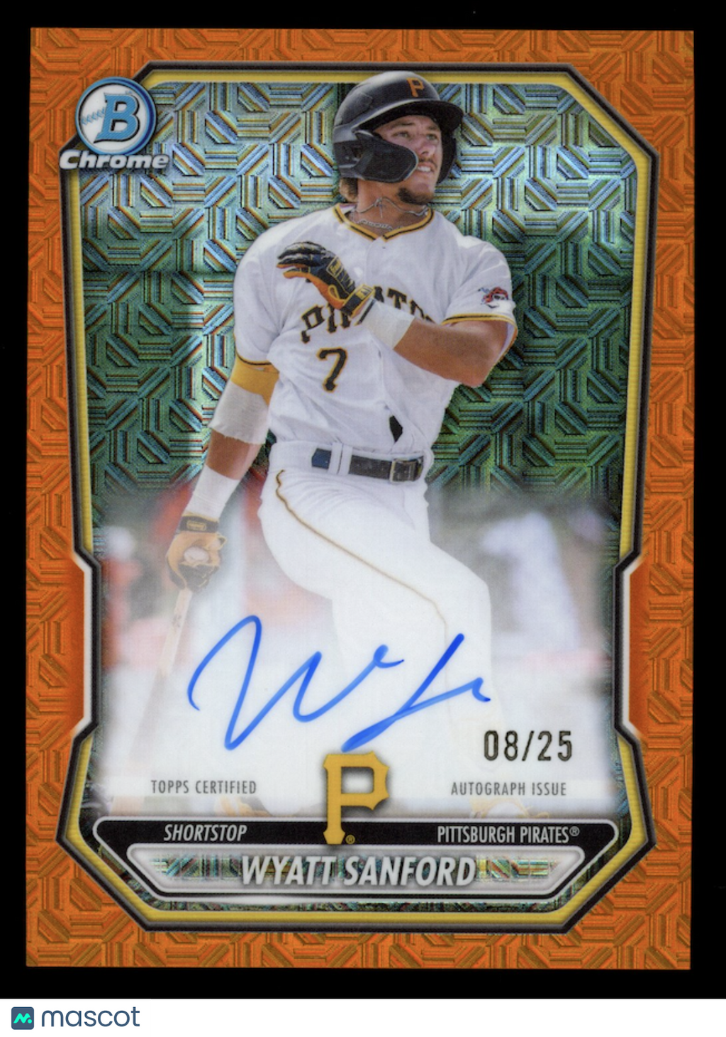 WYATT LANGFORD 2026 Bowman Chrome Mega Auto Orange Mojo Refractor /25 #BMA-WS