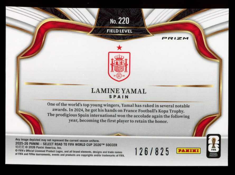 LAMINE YAMAL 2025-26 Select Road to FIFA World Cup Orange Mojo /825 #220