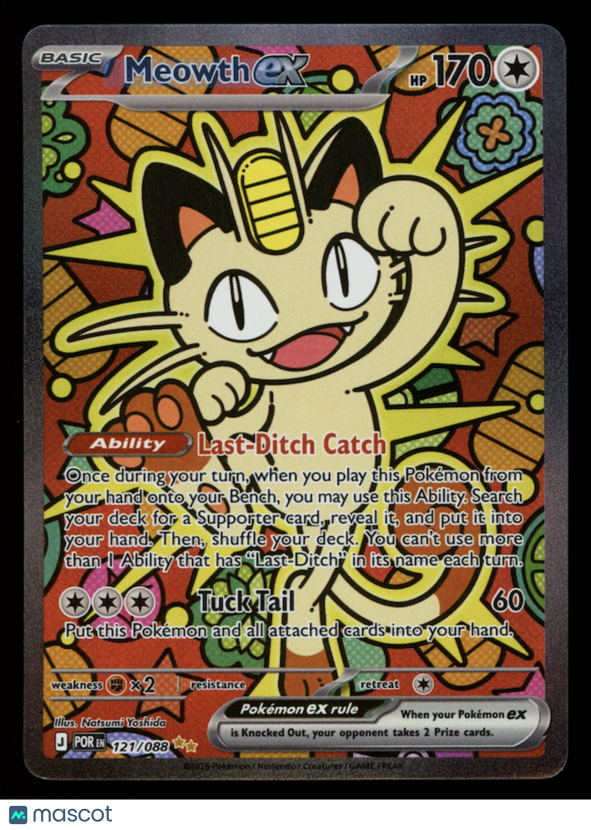 MEOWTH EX 2026 Pokemon Perfect Order Special Illustration Rare #121/88