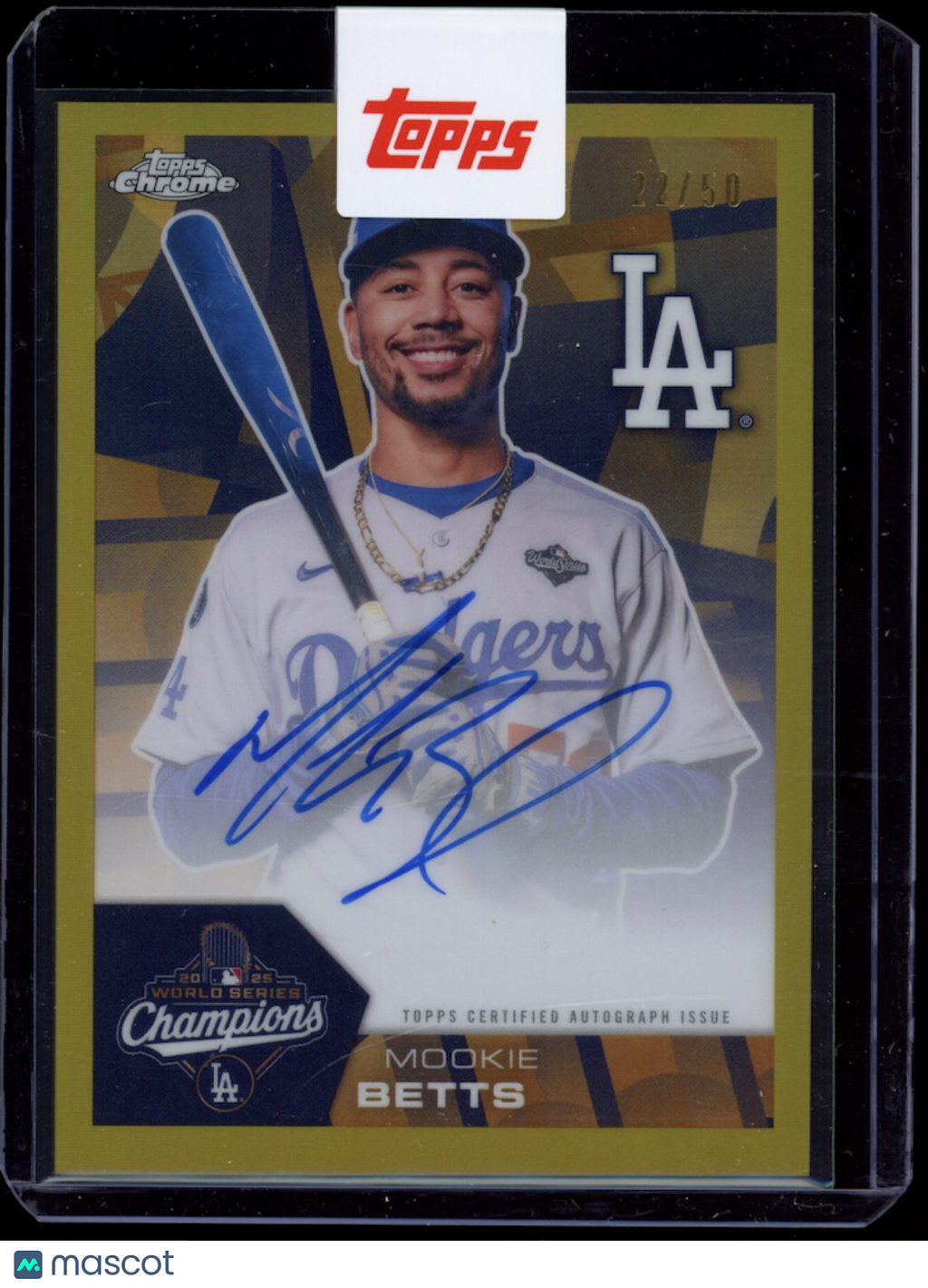 MOOKIE BETTS 2026 Topps Chrome World Champion Auto /50 #CHAMP-2 Dodgers