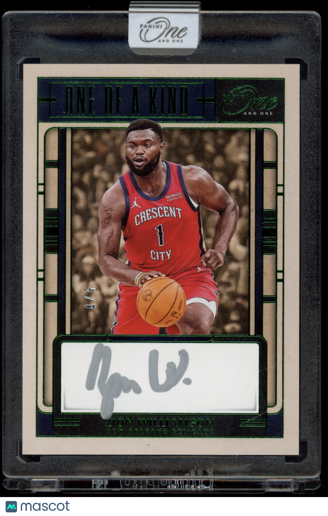 ZION WILLIAMSON 2024-25 Panini One and One One of a Kind Auto Green /5 #OK-WIL