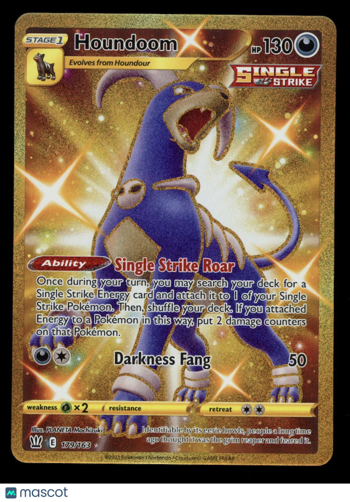 HOUNDOOM 2021 Pokemon Sword & Shield Battle Styles Secret Rare #179/163