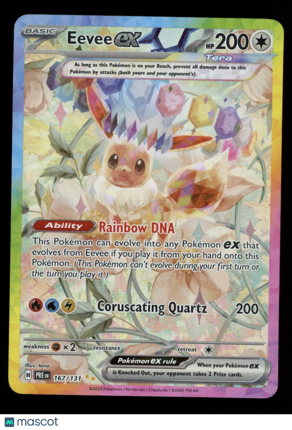 EEVEE EX 2025 Pokemon Prismatic Evolutions Special Illustration Rare #167/131