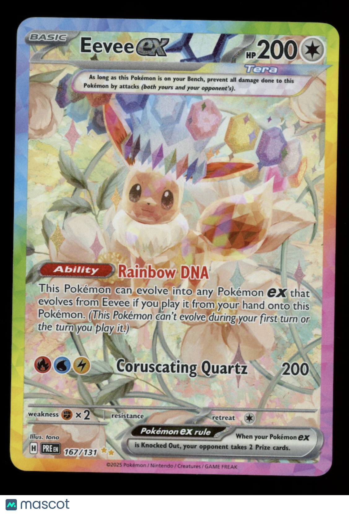 EEVEE EX 2025 Pokemon Prismatic Evolutions Special Illustration Rare #167/131